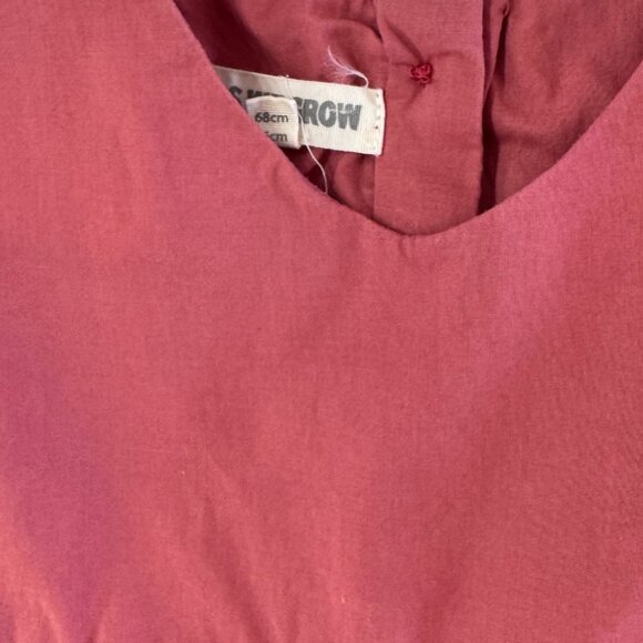 AS WE GROW - SLEEVELESS BUTTONED DOWN DRESS  - 100% COTTON - DARK PINK - Picture 3 of 4